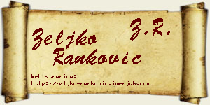 Željko Ranković vizit kartica